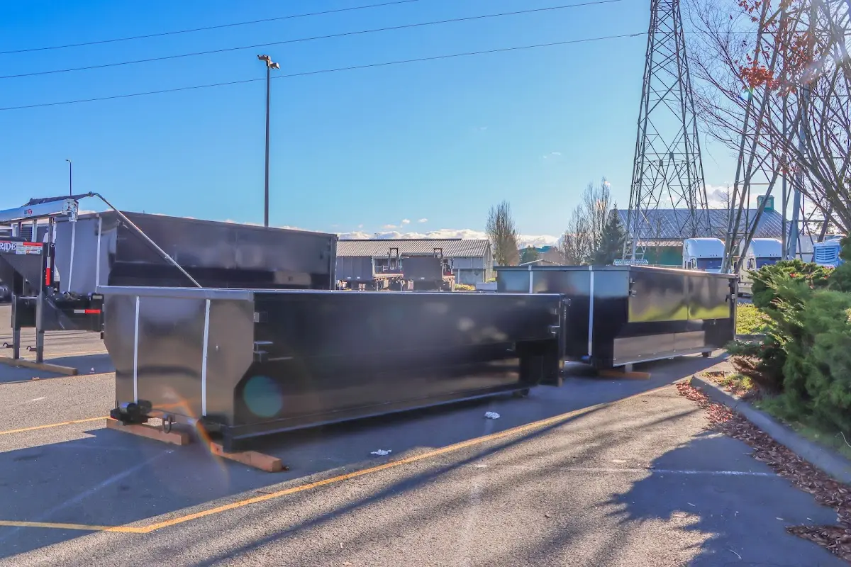 Roll-off dumpster ready for waste disposal at job site for Construction Dumpster Rental in Tuckahoe
